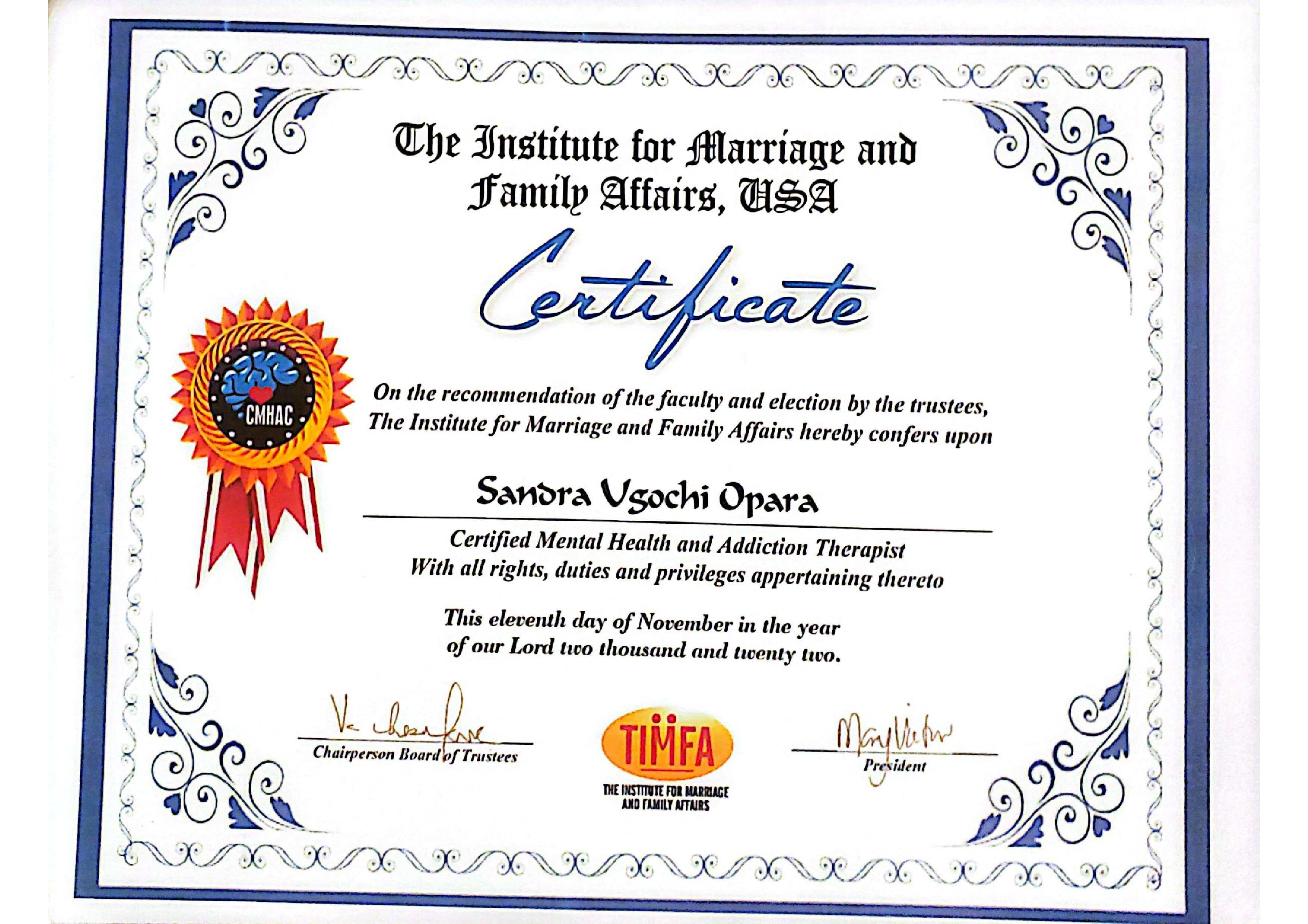 Marriage and Family Affairs USA